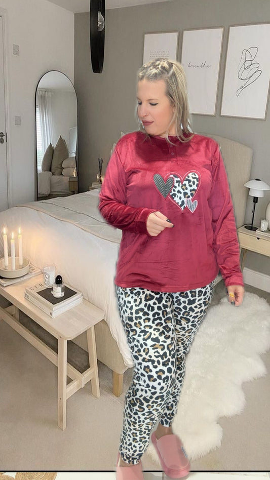 Pijama coralina leopardo