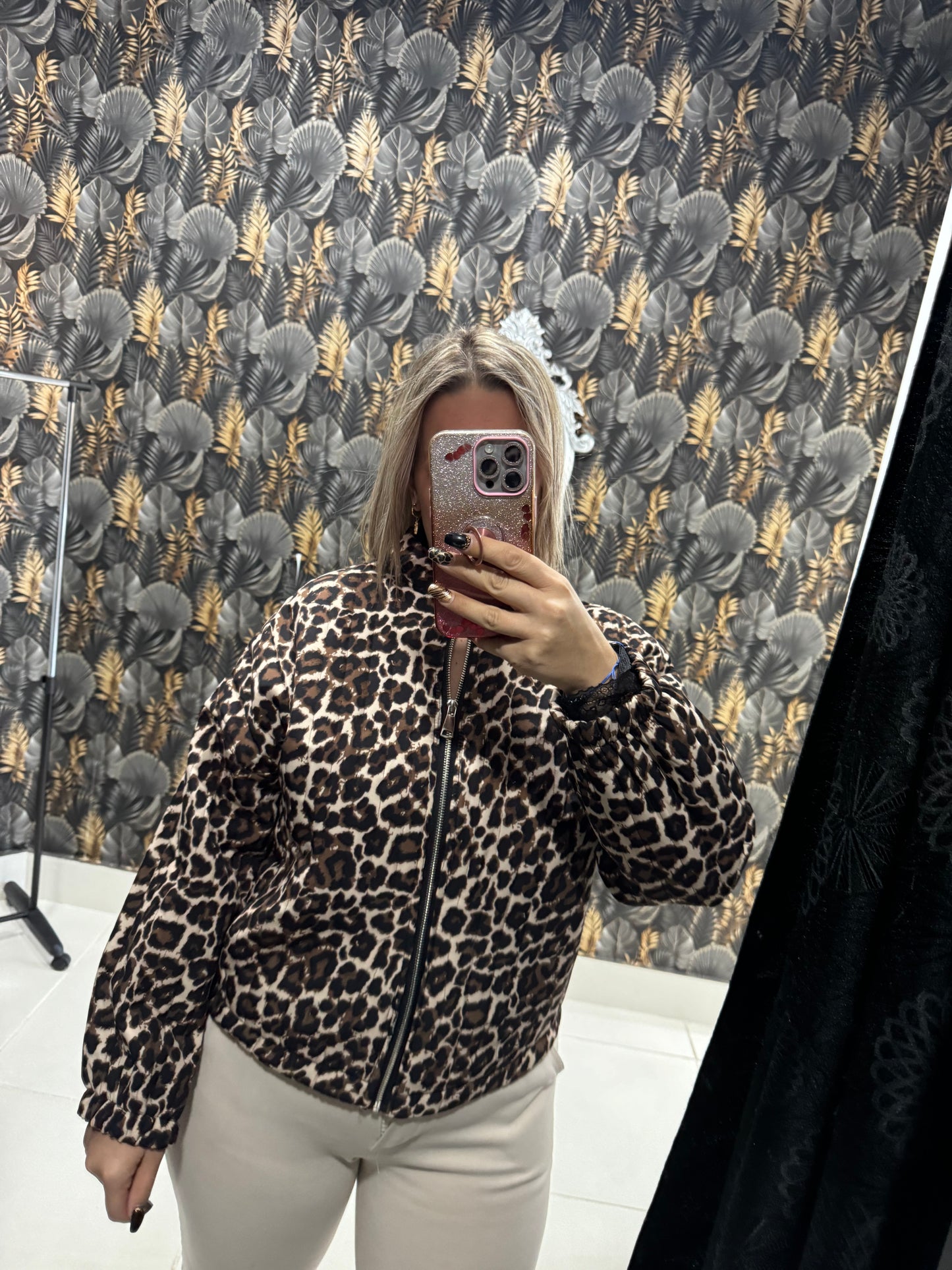 Chaqueta enguatada leopardo