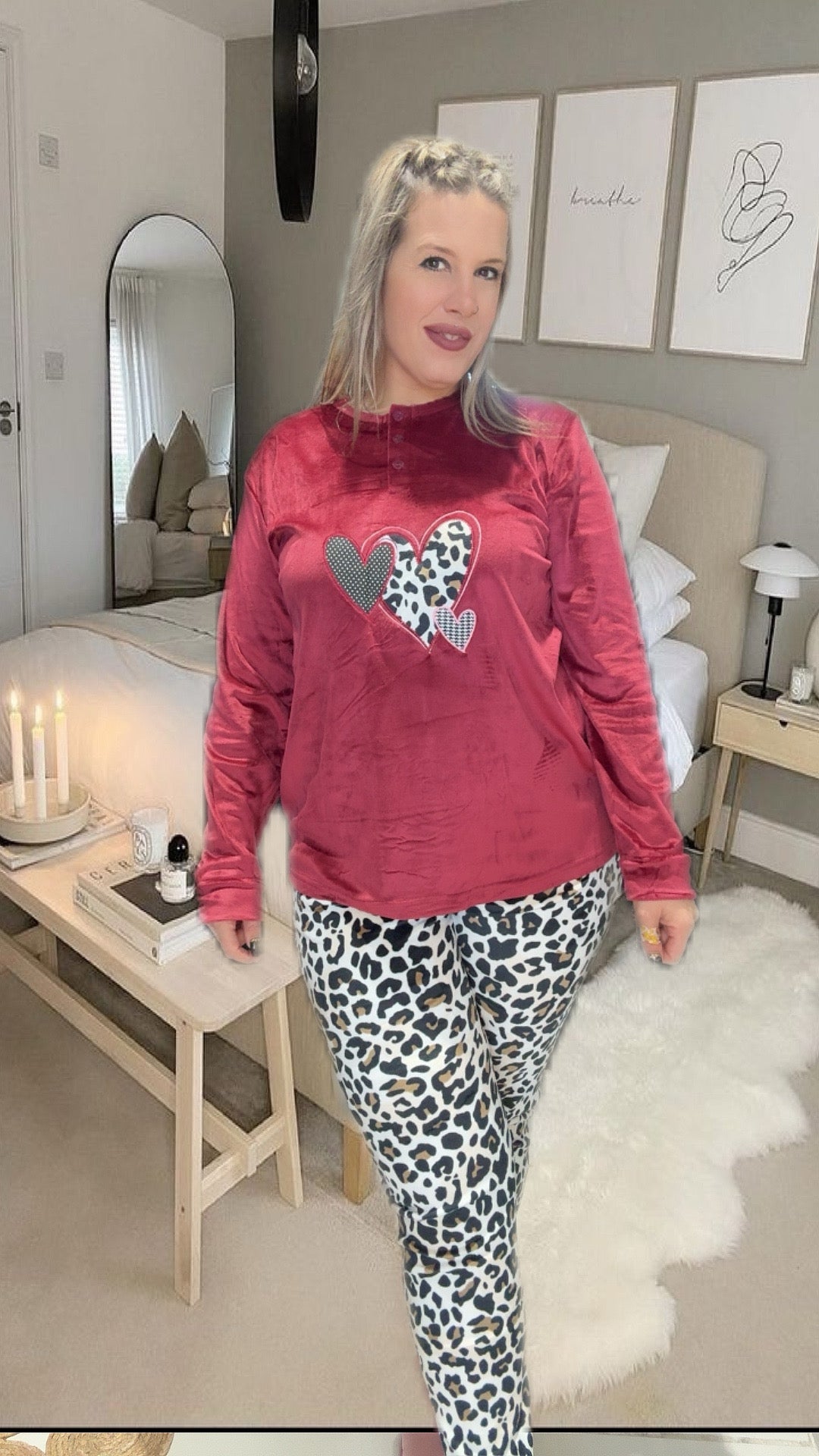 Pijama coralina leopardo